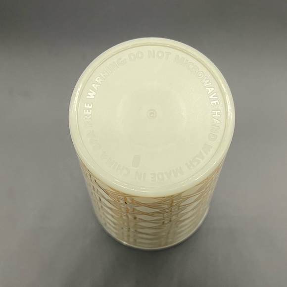 Kate Spade New York 16oz White and Gold Caning Thermal Mug Travel Mug - Picture 12 of 12